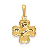 Load image into Gallery viewer, 14k .02ct.Diamond Four Leaf Clover Pendant
