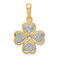 Load image into Gallery viewer, 14k .02ct.Diamond Four Leaf Clover Pendant
