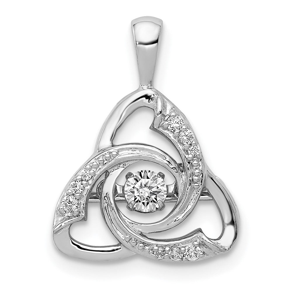 14k White Gold Vibrant Diamond Celtic Pendant