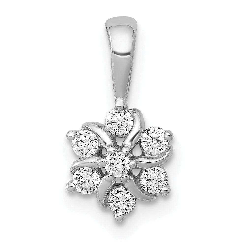 14k White Gold 1/4ct. Diamond Flower Pendant