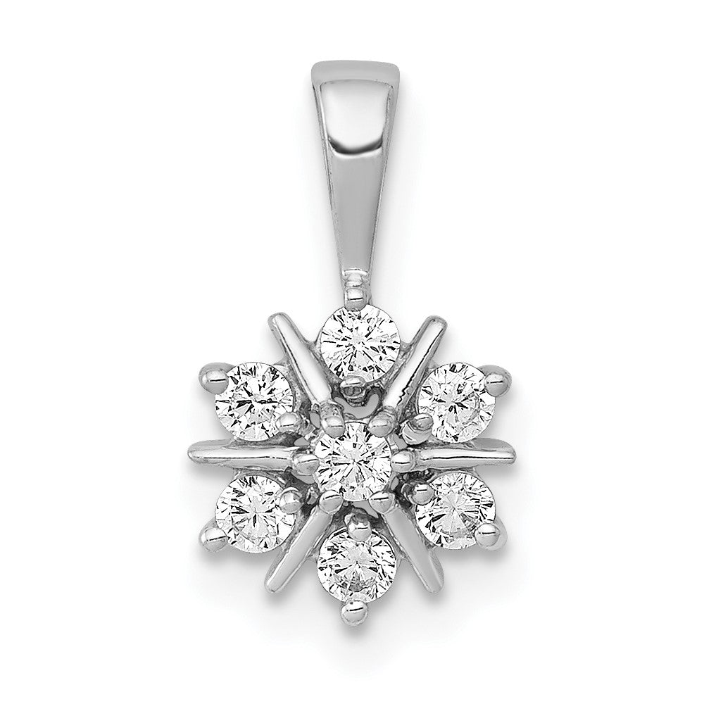 14k White Gold 1/4ct. Diamond Floral Pendant