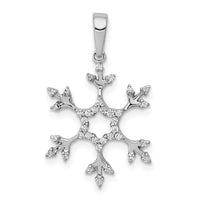 Load image into Gallery viewer, 14k White Gold 1/6ct. Diamond Snowflake Pendant
