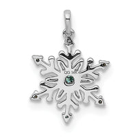 Load image into Gallery viewer, 14k White Gold 1/10ct. Blue and White Diamond Snowflake Pendant
