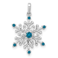 Load image into Gallery viewer, 14k White Gold 1/6ct. Blue and White Diamond Snowflake Pendant
