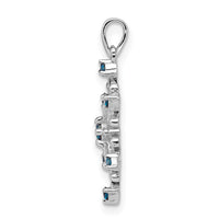 Load image into Gallery viewer, 14k White Gold 1/4ct. Blue and White Diamond Snowflake Pendant
