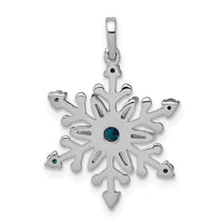 Load image into Gallery viewer, 14k White Gold 1/4ct. Blue and White Diamond Snowflake Pendant
