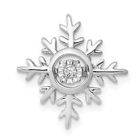 Load image into Gallery viewer, 14k White Gold Vibrant Moving Diamond Snowflake Chain Slide
