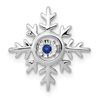 Load image into Gallery viewer, 14k White Gold Vibrant Moving Sapphire Snowflake Chain Slide
