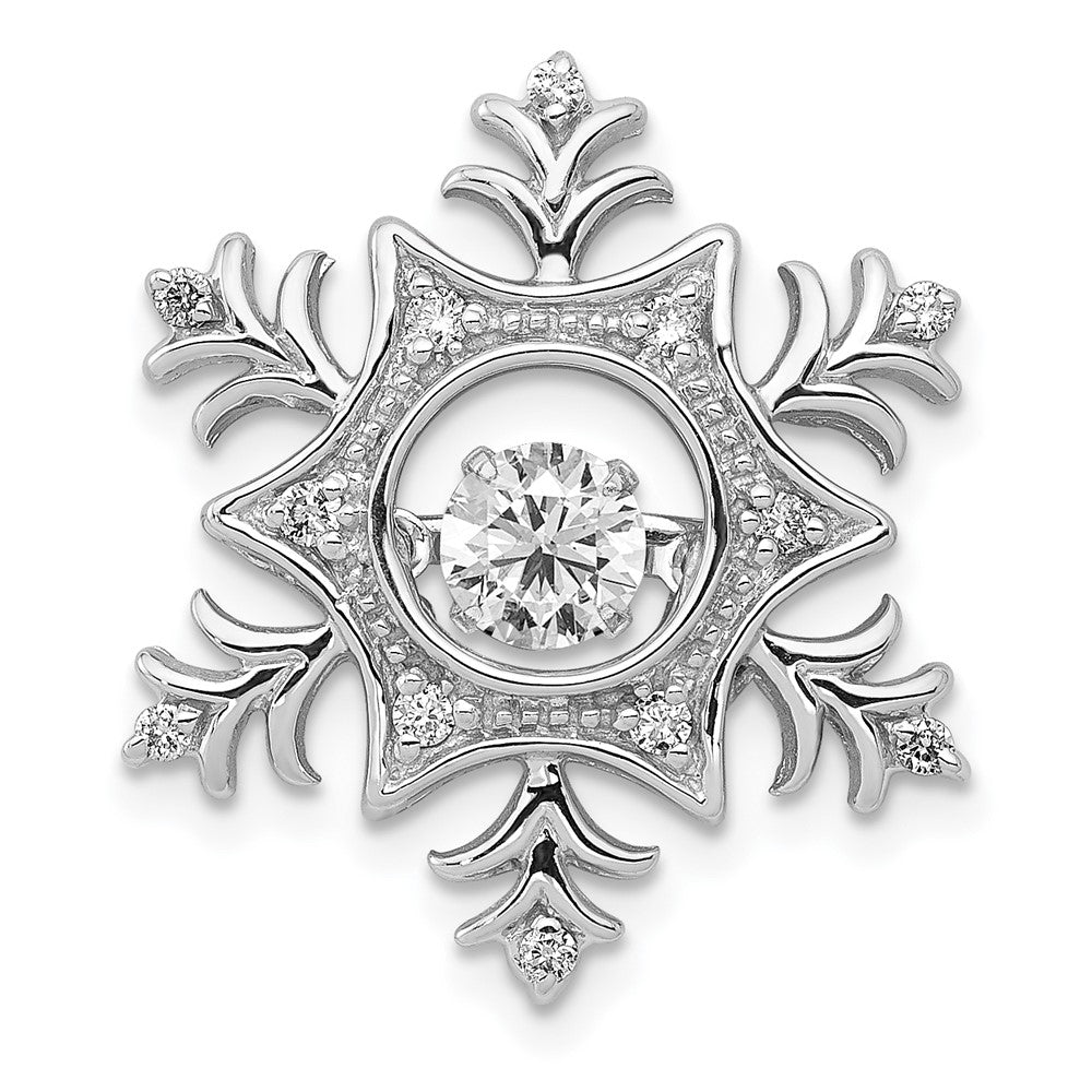 14k White Gold 3/8ct. Vibrant Moving Diamond Snowflake Chain Slide