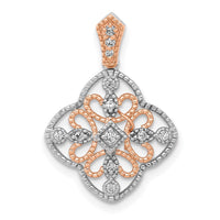 Load image into Gallery viewer, 14k White Gold w/Rose Rhodium Diamond Vintage Pendant

