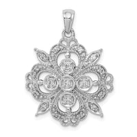 Load image into Gallery viewer, 14k White Gold Filigree 1/4ct. Diamond Pendant

