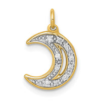 Load image into Gallery viewer, 14k Diamond Moon Charm
