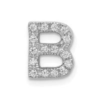 Load image into Gallery viewer, 14K  White Gold Diamond Letter B Initial Charm
