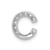 Load image into Gallery viewer, 14K  White Gold Diamond Letter C Initial Charm
