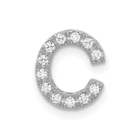 Load image into Gallery viewer, 14K  White Gold Diamond Letter C Initial Charm
