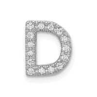 Load image into Gallery viewer, 14K  White Gold Diamond Letter D Initial Charm
