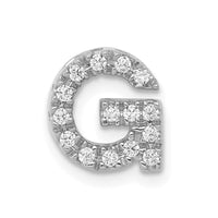 Load image into Gallery viewer, 14K  White Gold Diamond Letter G Initial Charm
