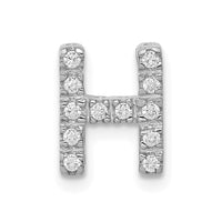 Load image into Gallery viewer, 14K  White Gold Diamond Letter H Initial Charm
