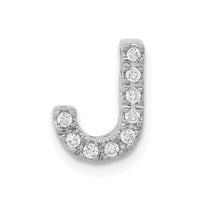 Load image into Gallery viewer, 14K  White Gold Diamond Letter J Initial Charm
