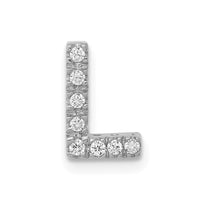 Load image into Gallery viewer, 14K  White Gold Diamond Letter L Initial Charm
