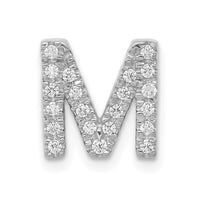 Load image into Gallery viewer, 14K  White Gold Diamond Letter M Initial Charm
