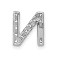Load image into Gallery viewer, 14K  White Gold Diamond Letter N Initial Charm
