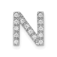 Load image into Gallery viewer, 14K  White Gold Diamond Letter N Initial Charm
