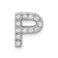 Load image into Gallery viewer, 14K  White Gold Diamond Letter P Initial Charm
