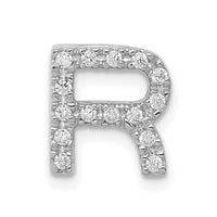 Load image into Gallery viewer, 14K  White Gold Diamond Letter R Initial Charm
