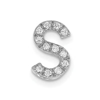 Load image into Gallery viewer, 14K  White Gold Diamond Letter S Initial Charm
