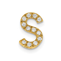 Load image into Gallery viewer, 14K  Diamond Letter S Initial Charm

