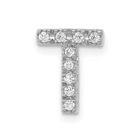 Load image into Gallery viewer, 14K  White Gold Diamond Letter T Initial Charm

