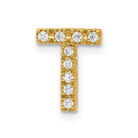 Load image into Gallery viewer, 14K  Diamond Letter T Initial Charm
