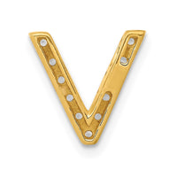 Load image into Gallery viewer, 14K  Diamond Letter V Initial Charm
