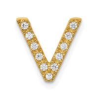 Load image into Gallery viewer, 14K  Diamond Letter V Initial Charm
