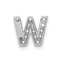 Load image into Gallery viewer, 14K  White Gold Diamond Letter W Initial Charm
