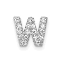 Load image into Gallery viewer, 14K  White Gold Diamond Letter W Initial Charm
