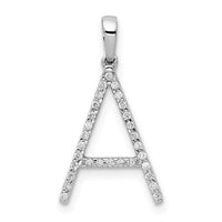 Load image into Gallery viewer, 14K White Gold Diamond Letter A Initial Pendant
