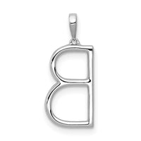 Load image into Gallery viewer, 14K White Gold Diamond Letter B Initial Pendant
