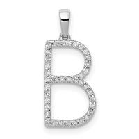 Load image into Gallery viewer, 14K White Gold Diamond Letter B Initial Pendant
