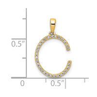 Load image into Gallery viewer, 14K Diamond Letter C Initial Pendant
