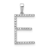 Load image into Gallery viewer, 14K White Gold Diamond Letter E Initial Pendant
