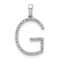 Load image into Gallery viewer, 14K White Gold Diamond Letter G Initial Pendant
