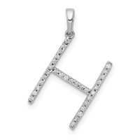 Load image into Gallery viewer, 14K White Gold Diamond Letter H Initial Pendant
