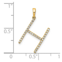 Load image into Gallery viewer, 14K Diamond Letter H Initial Pendant
