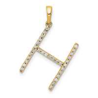 Load image into Gallery viewer, 14K Diamond Letter H Initial Pendant
