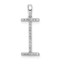 Load image into Gallery viewer, 14K White Gold Diamond Letter I Initial Pendant
