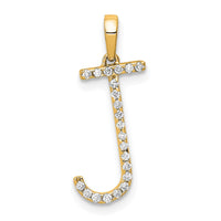 Load image into Gallery viewer, 14K Diamond Letter J Initial Pendant
