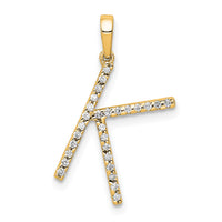 Load image into Gallery viewer, 14K Diamond Letter K Initial Pendant
