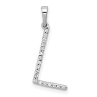 Load image into Gallery viewer, 14K White Gold Diamond Letter L Initial Pendant
